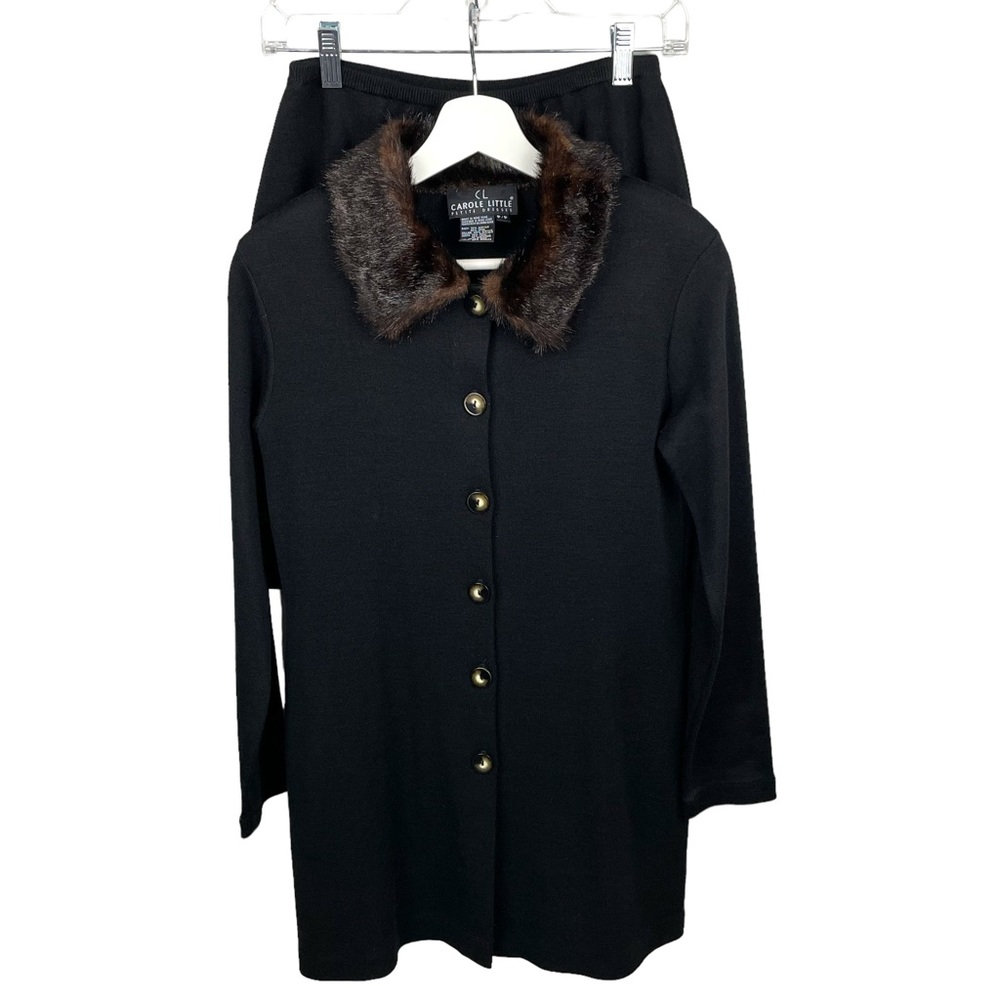 Carole Little Petite Dresses Soft Wool Blend Sweater Skirt Suit Size P/P